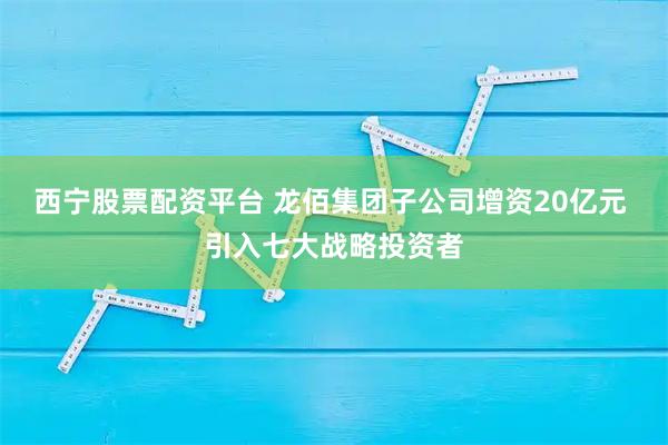 西宁股票配资平台 龙佰集团子公司增资20亿元 引入七大战略投资者